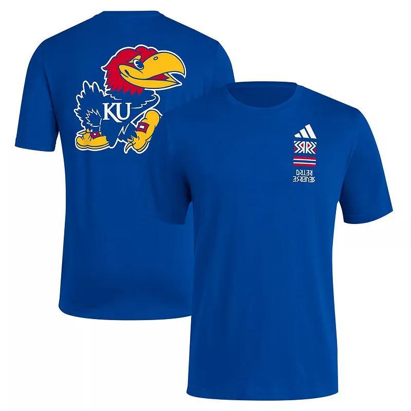 Adidas Mens Royal Kansas Jayhawks Reverse Retro Baseball 2 Hit T-Shirt Product Image