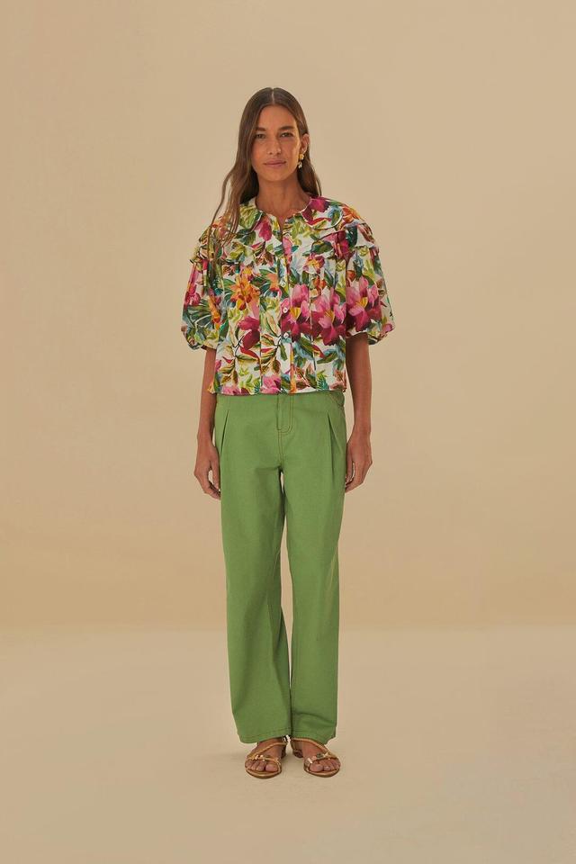 Green Pleat Pants Product Image