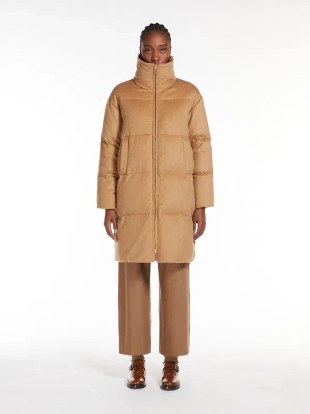 MAX MARA Dante Puffer Camel Wool Coat Product Image