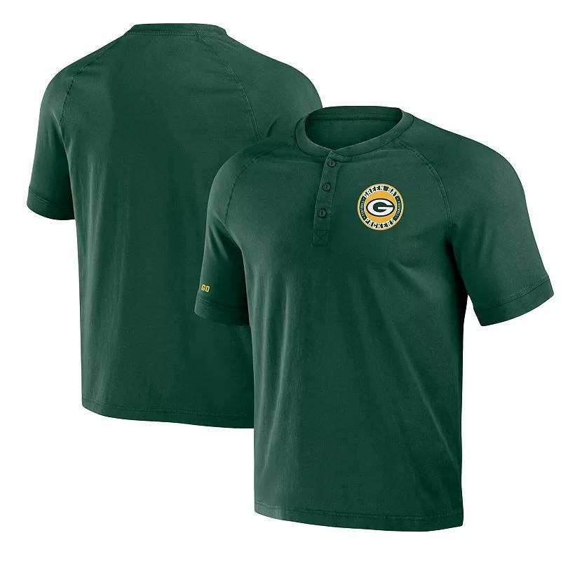 Mens Nfl x Darius Rucker Collection by Fanatics Green Green Bay Packers Washed Raglan Henley T-shirt Product Image