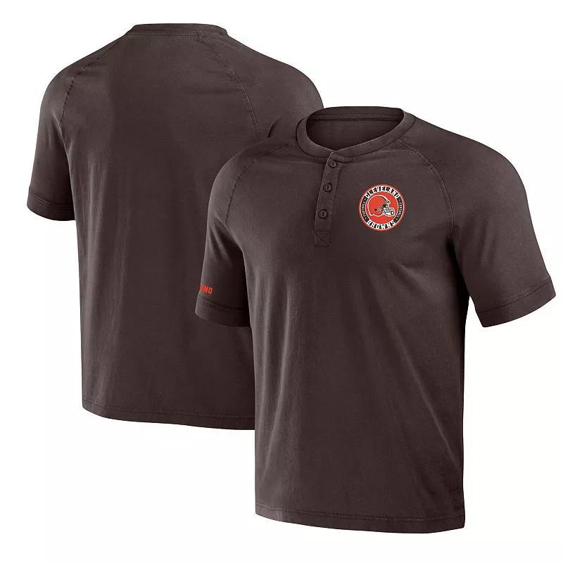 Mens Nfl x Darius Rucker Collection by Fanatics Brown Cleveland Browns Washed Raglan Henley T-shirt Product Image