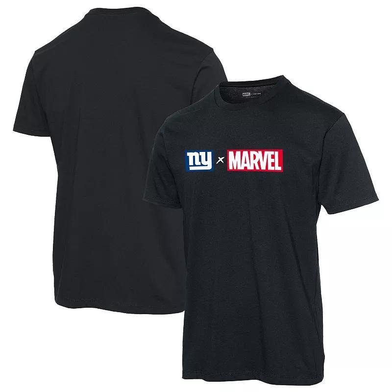 Mens Junk Food Black New York Giants Marvel Logo T-shirt Product Image