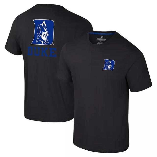 Mens Colosseum Duke Blue Devils Logo Lockup 2-Hit Active Blend T-Shirt Product Image