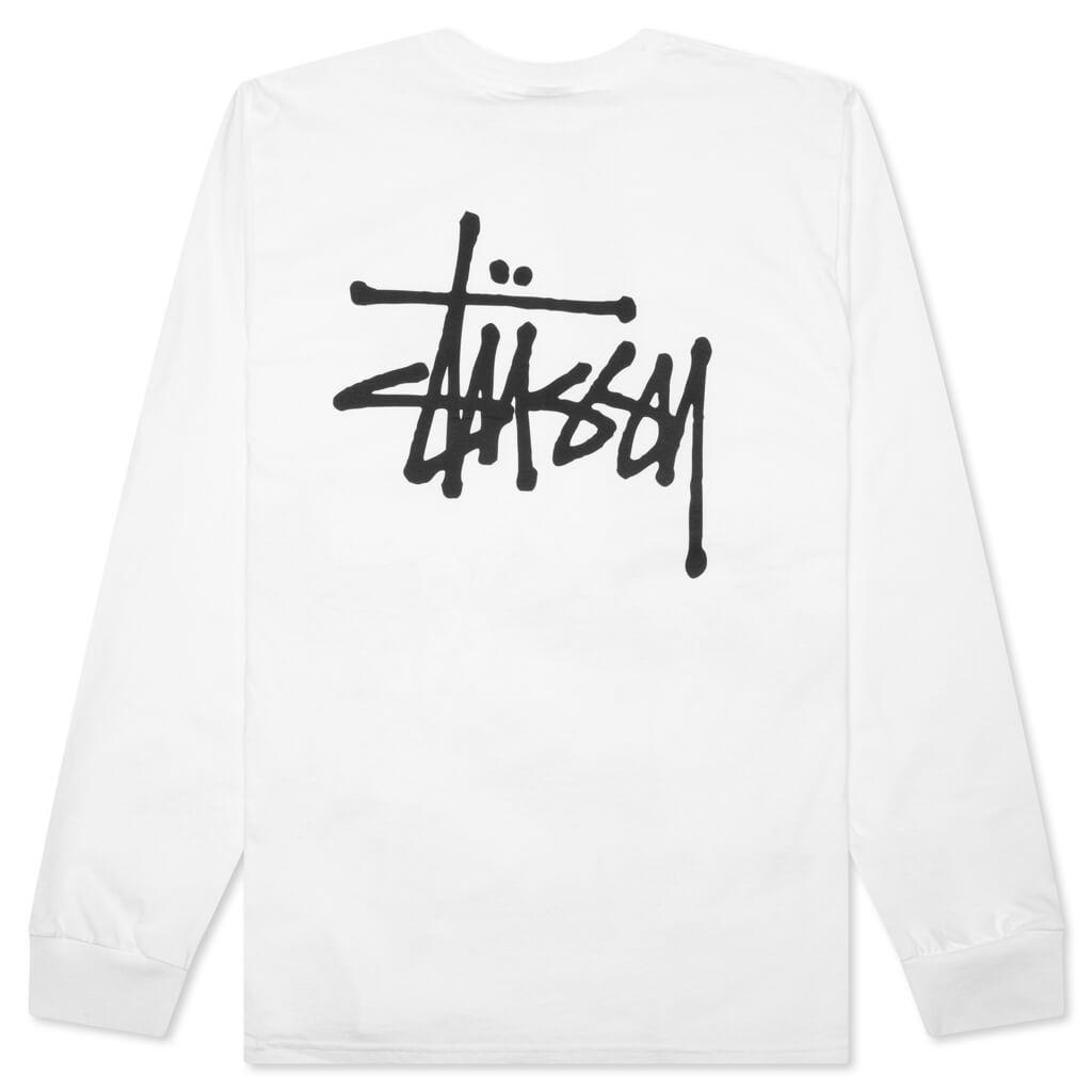 Basic Stussy L/S Tee - White Male Product Image