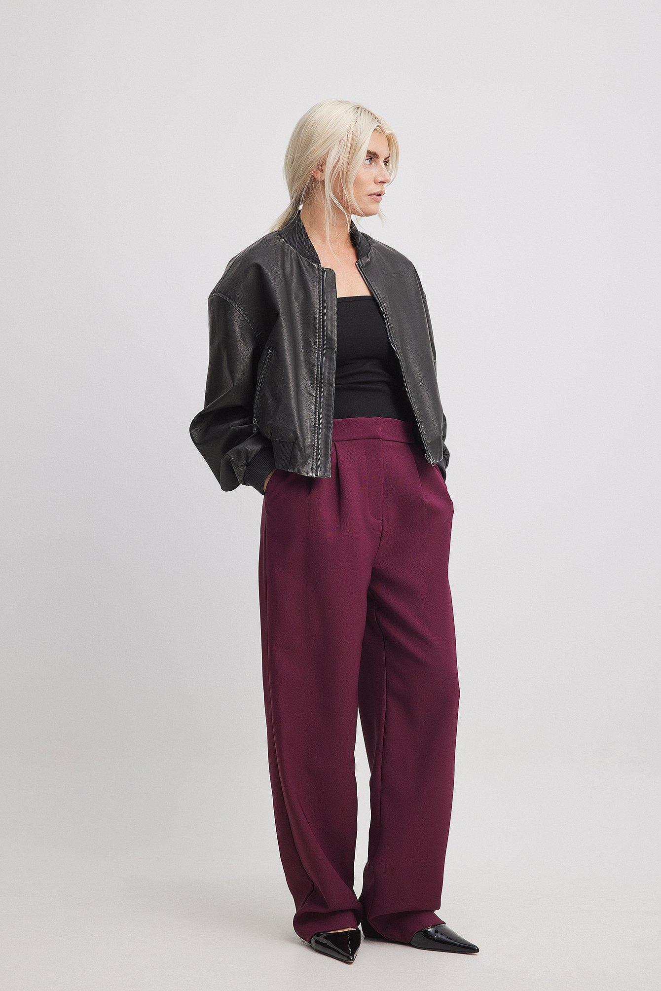 High Waist Deep Pleated Suit Pants product image