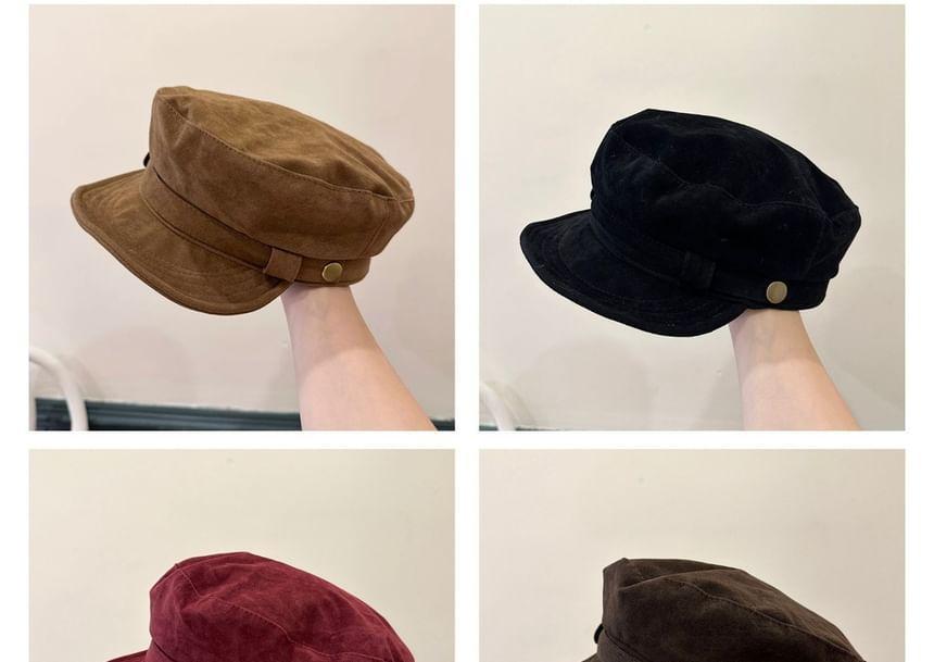 Plain Faux Suede Military Cap Product Image