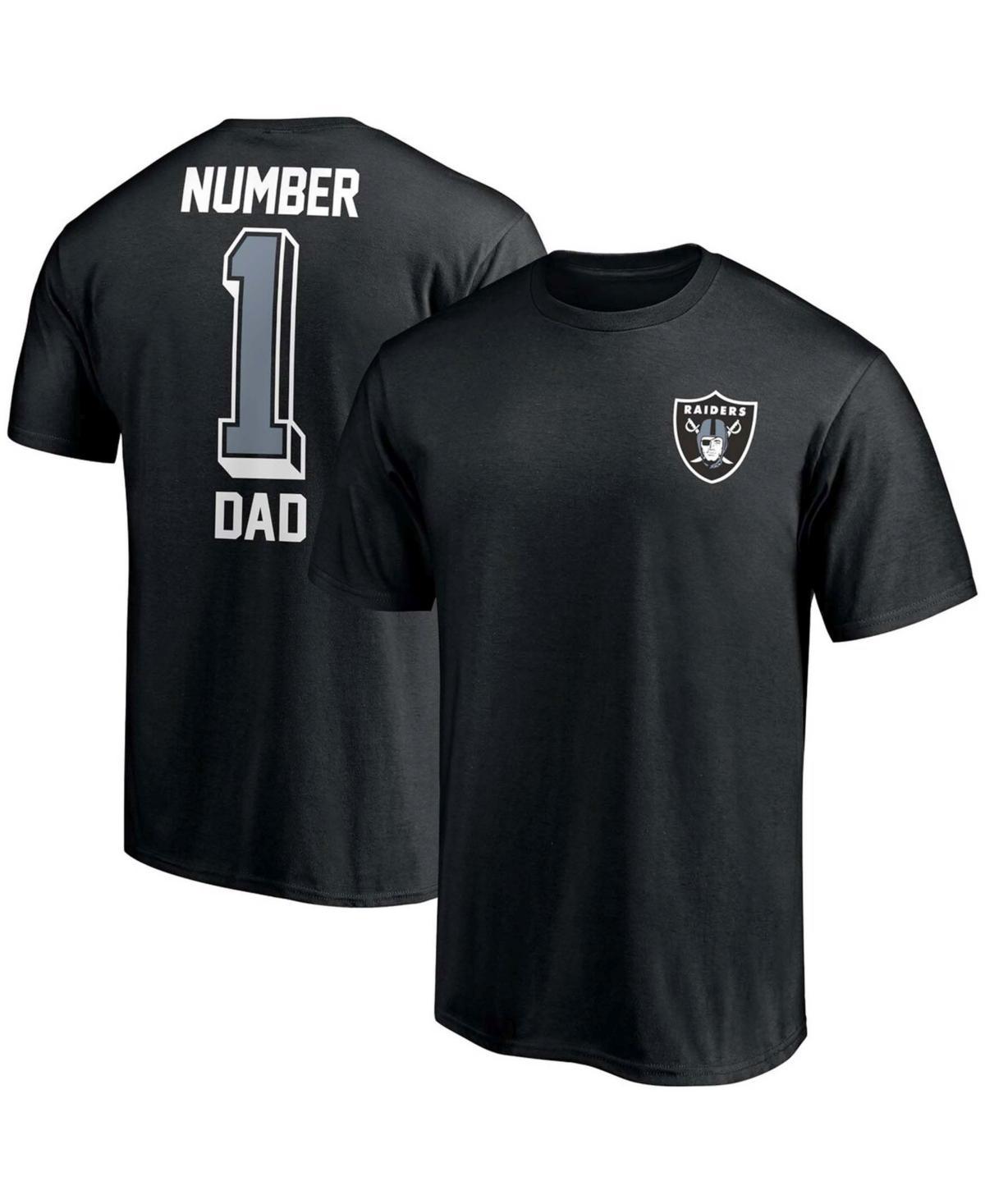 Mens Fanatics Branded Black Las Vegas Raiders #1 Dad T-Shirt Product Image