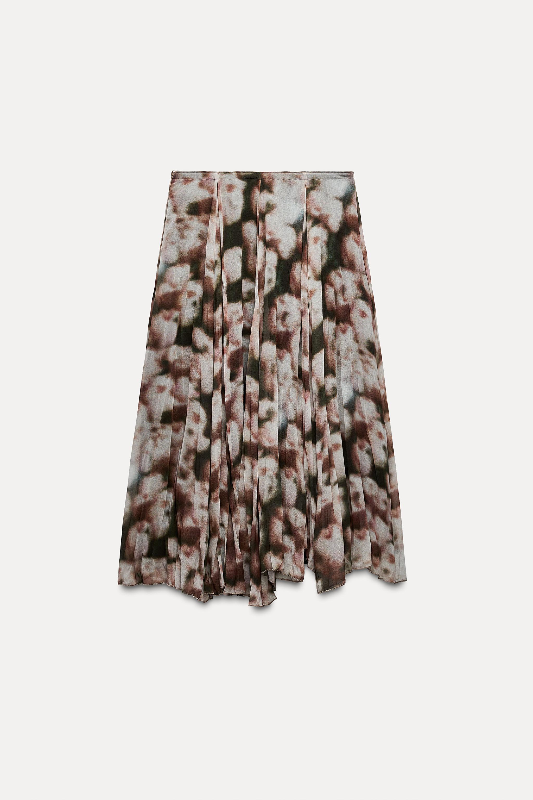 PRINTED BOX PLEAT SKIRT ZW COLLECTION Product Image