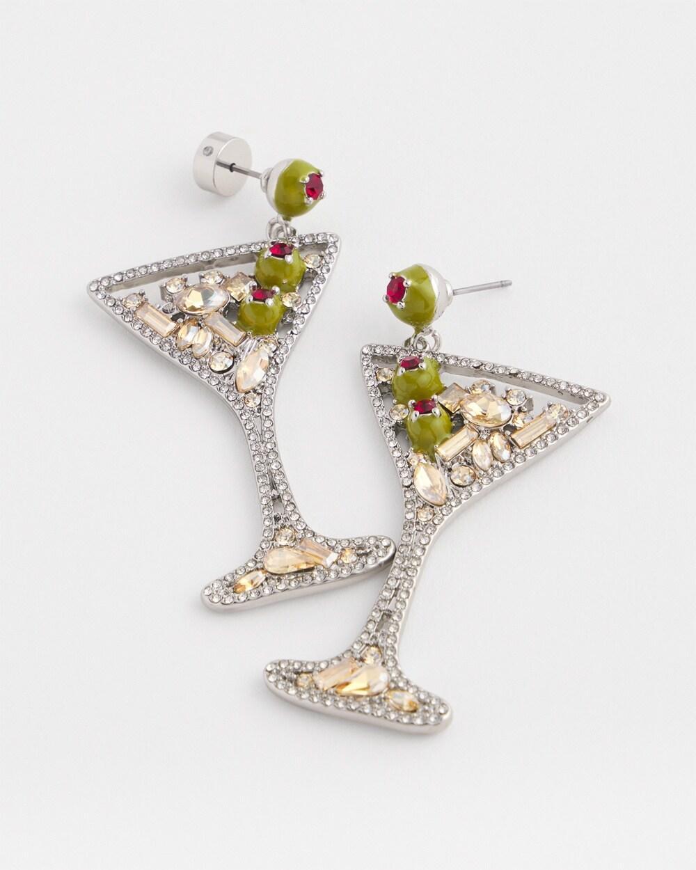 No Droop™ Embellished Martini Earrings Product Image