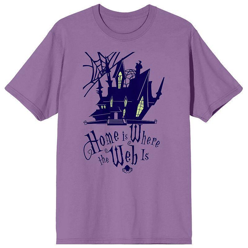 Mens Growing Up Creepie Home Is Where The Web Is Graphic Tee Purple Product Image