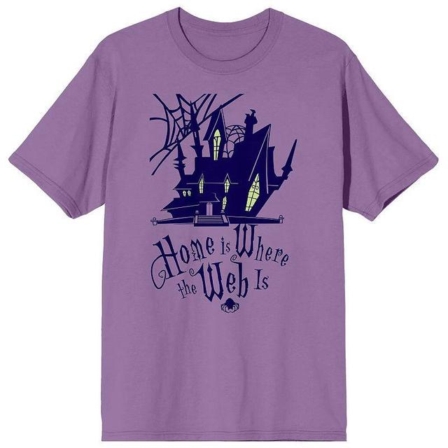 Mens Growing Up Creepie Home Is Where The Web Is Graphic Tee Purple Product Image