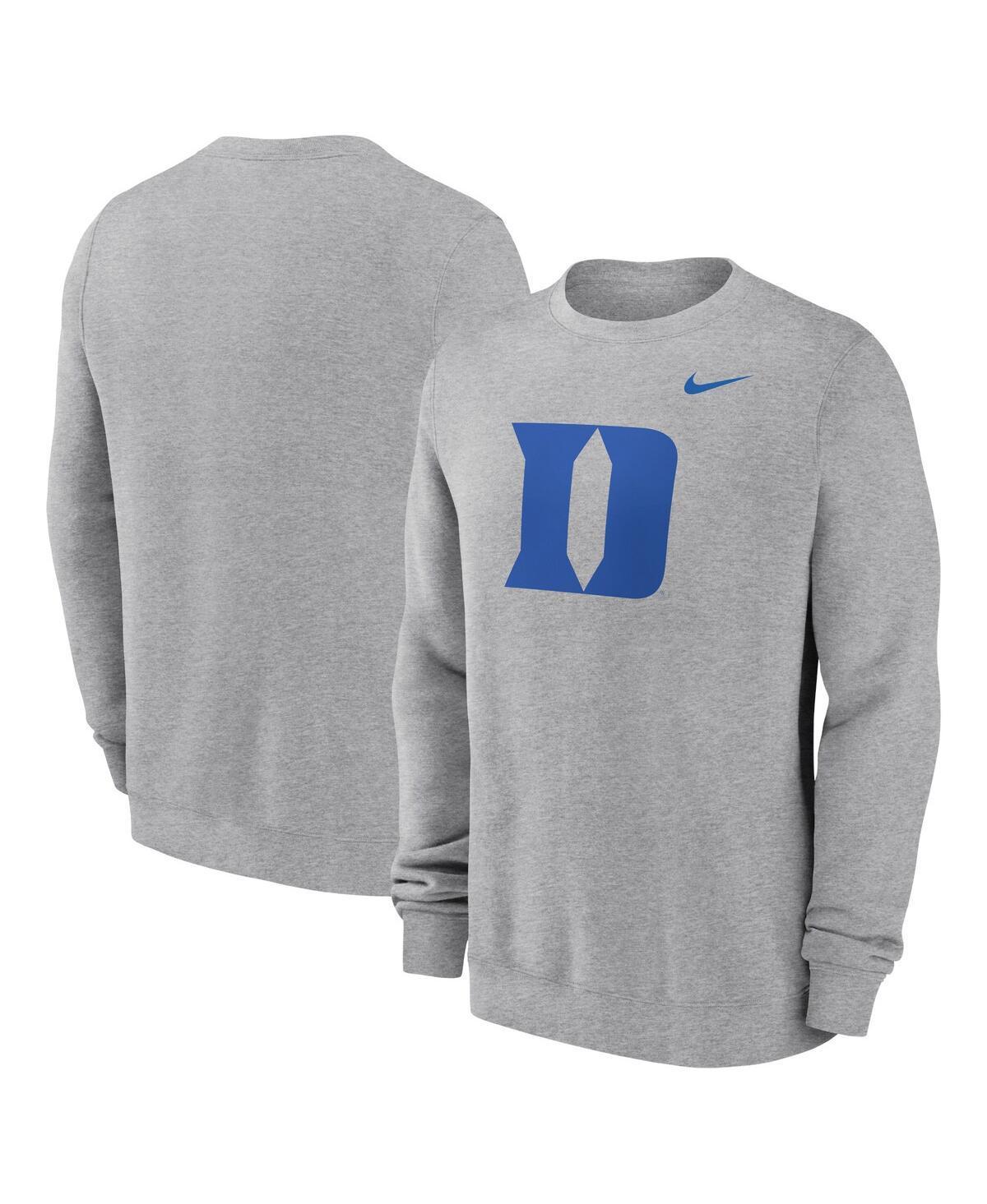 Nike Mens Heather Gray Duke Blue Devils Primetime Evergreen Fleece Pullover Sweatshirt Product Image