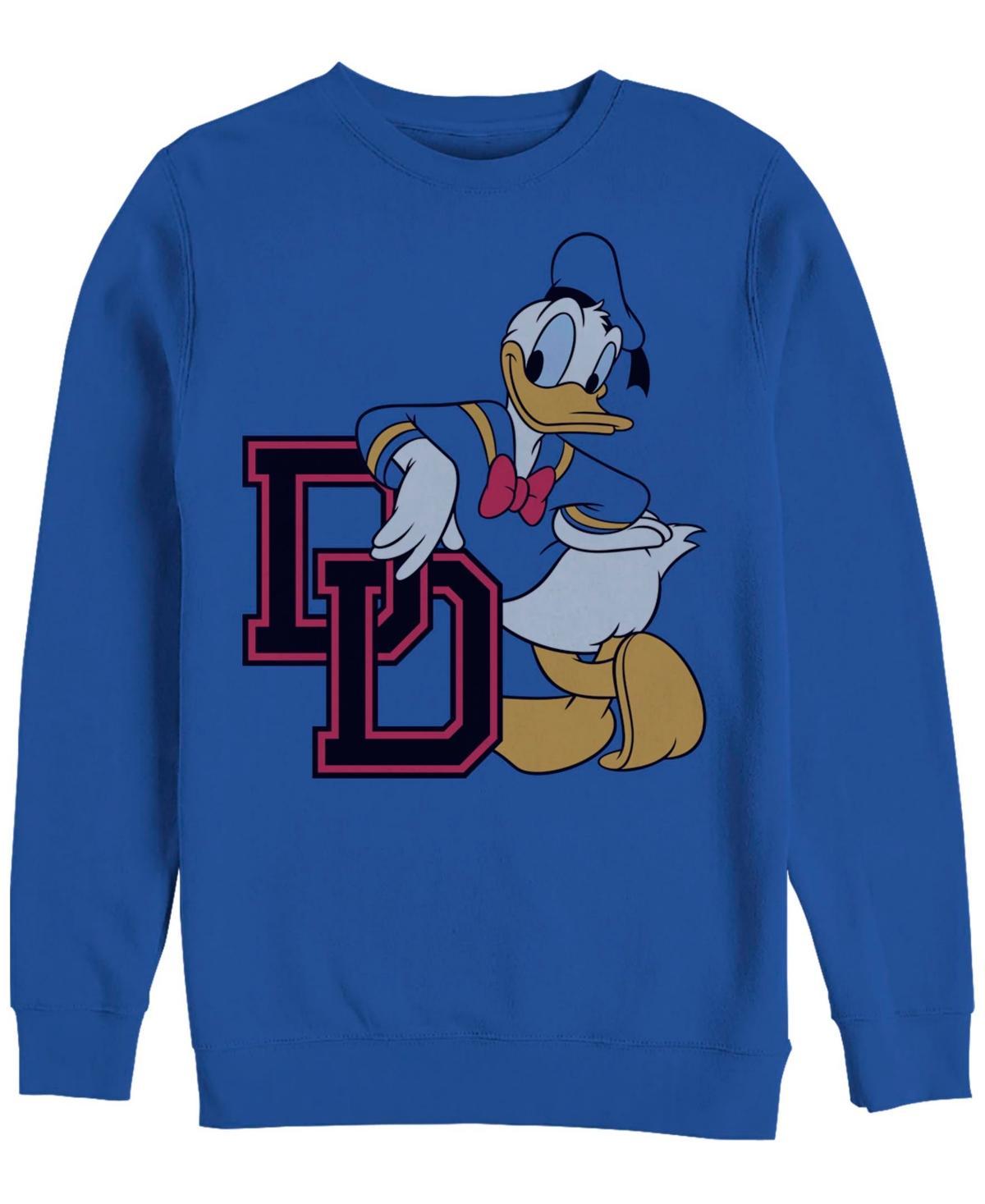 Mens Disney Mickey & Friends Donald Duck Varsity Portrait Sweatshirt Med Blue Product Image