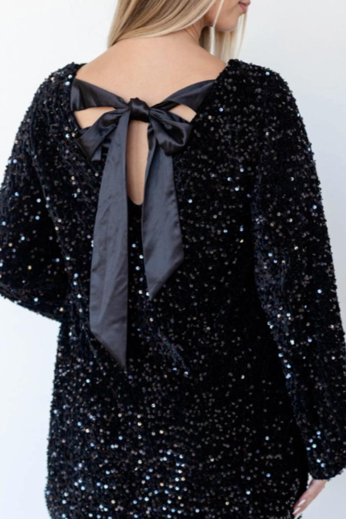 Velvet Sequin Mini Dress Product Image