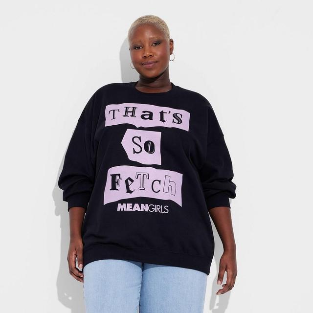 Womens Mean Girls Thats So Fetch Graphic Sweatshirt - Black Product Image