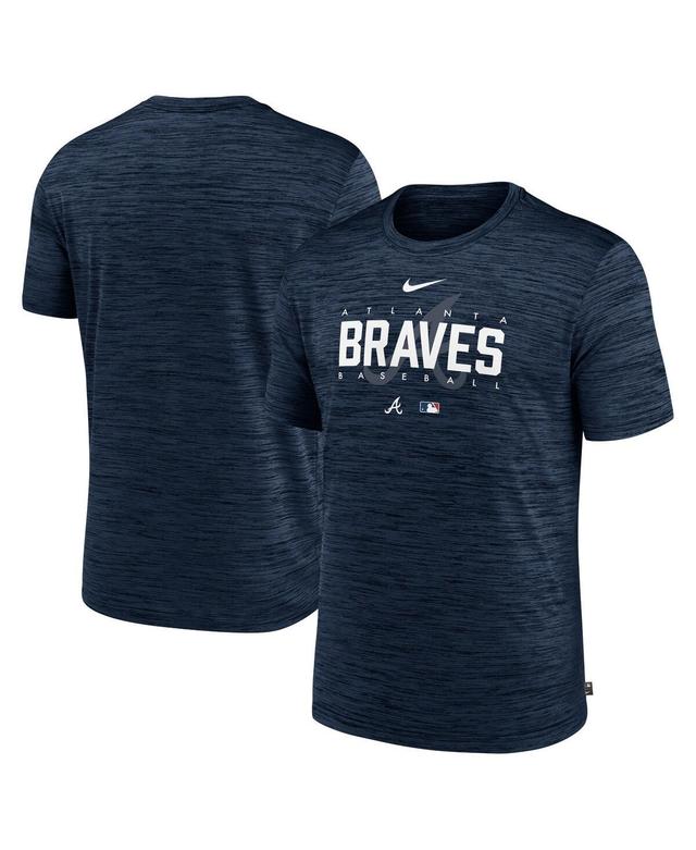 NIKE Men's  Navy Atlanta Braves Authentic Collection Velocity Performance Practice T-shirt Product Image