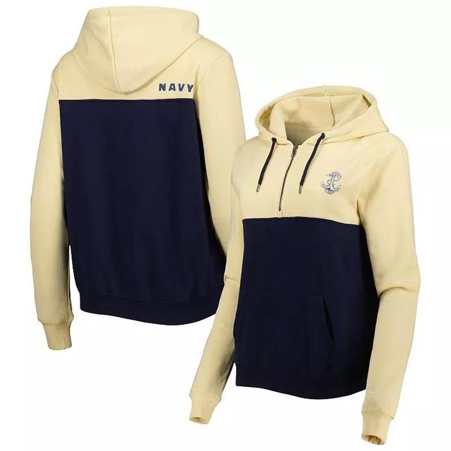 Womens Colosseum Gold and Navy Navy Midshipmen Aidan Half-Zip Hoodie - Gold Product Image