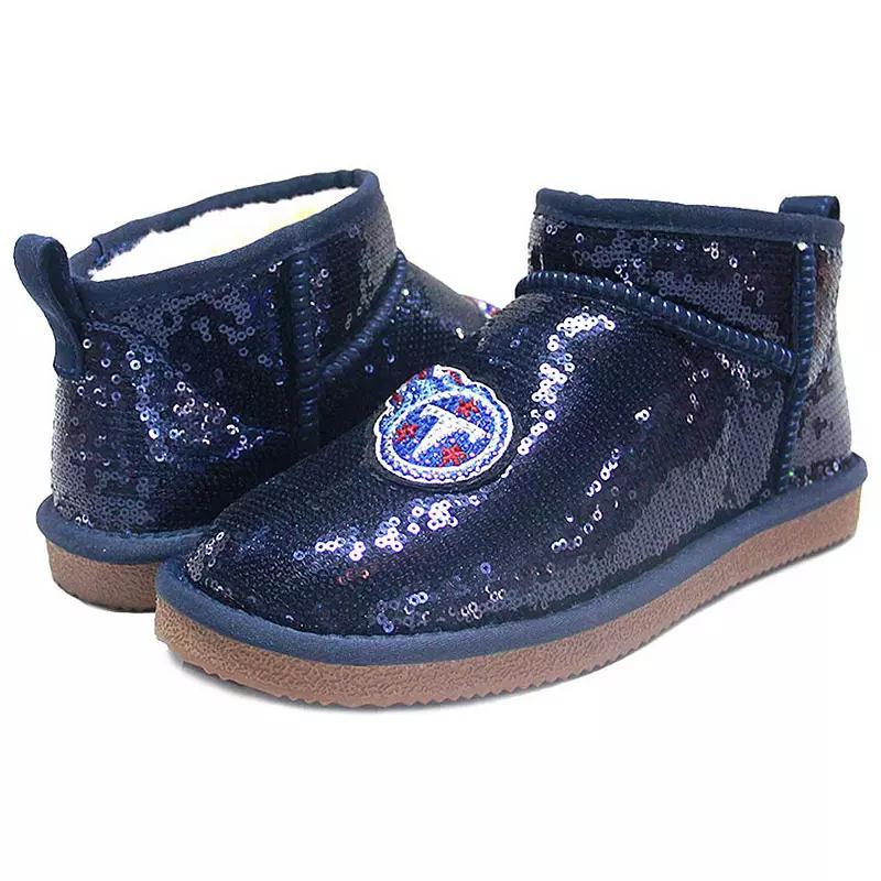 Womens Cuce Tennessee Titans Sequin Ankle Boots Blue Product Image