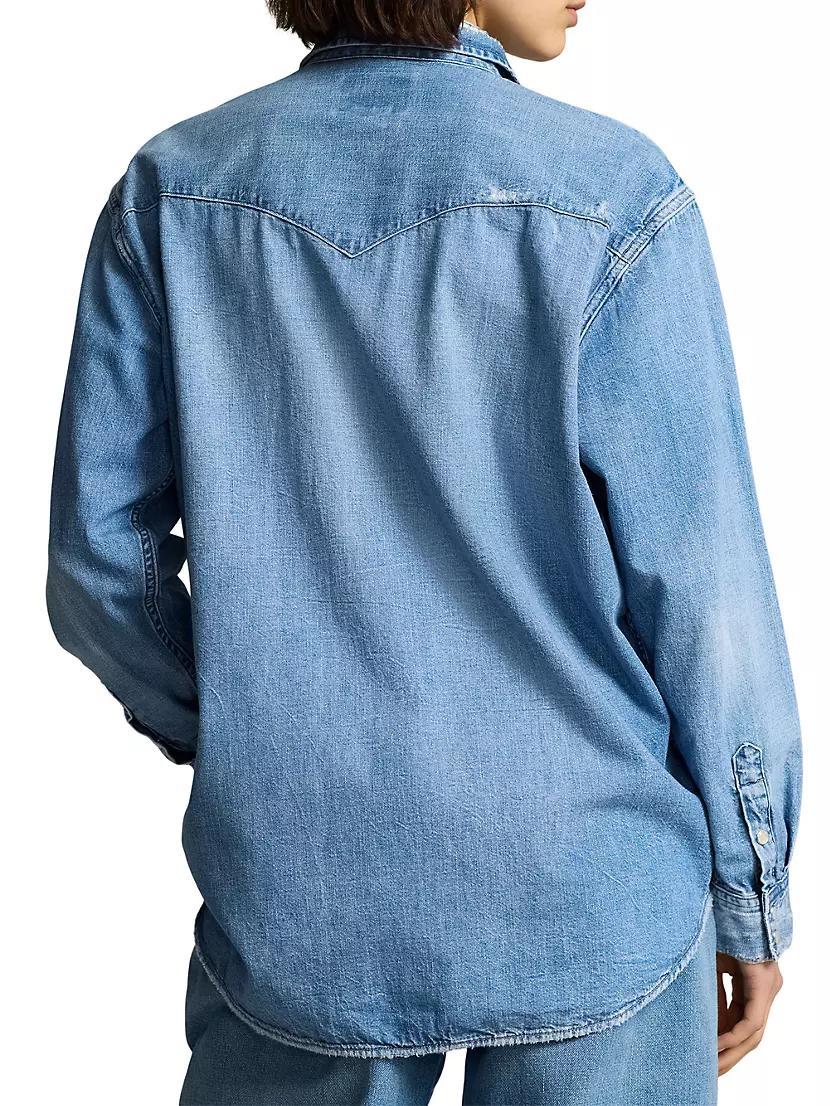 Denim Oversized Western Shirt Product Image