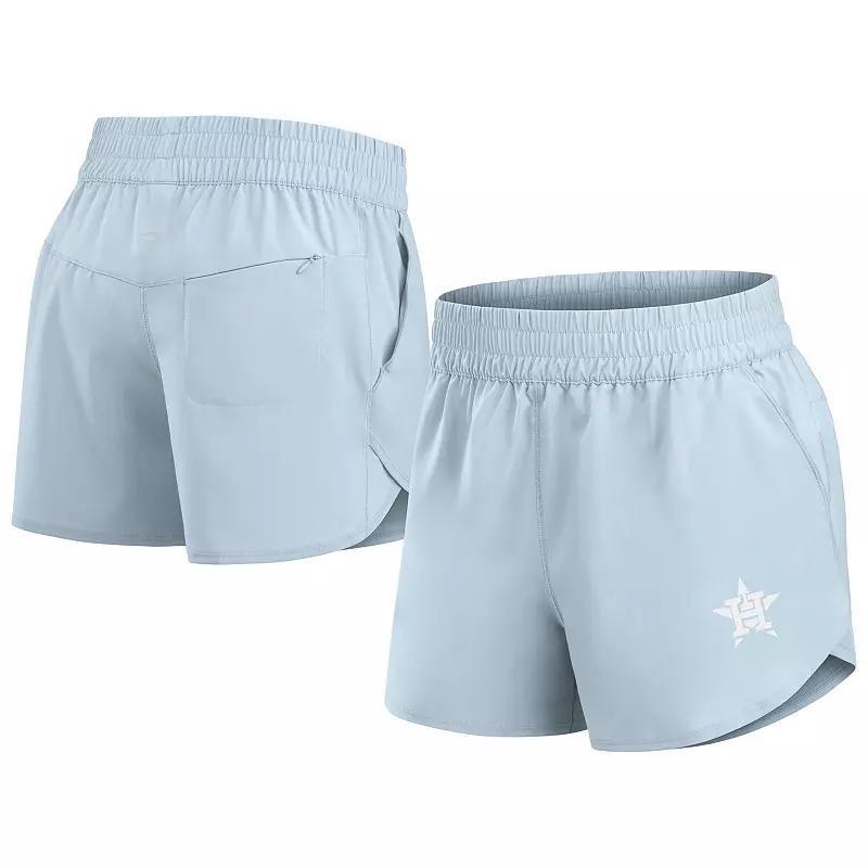 Womens Fanatics Signature Blue Houston Astros Studio Woven Vibe Shorts Product Image