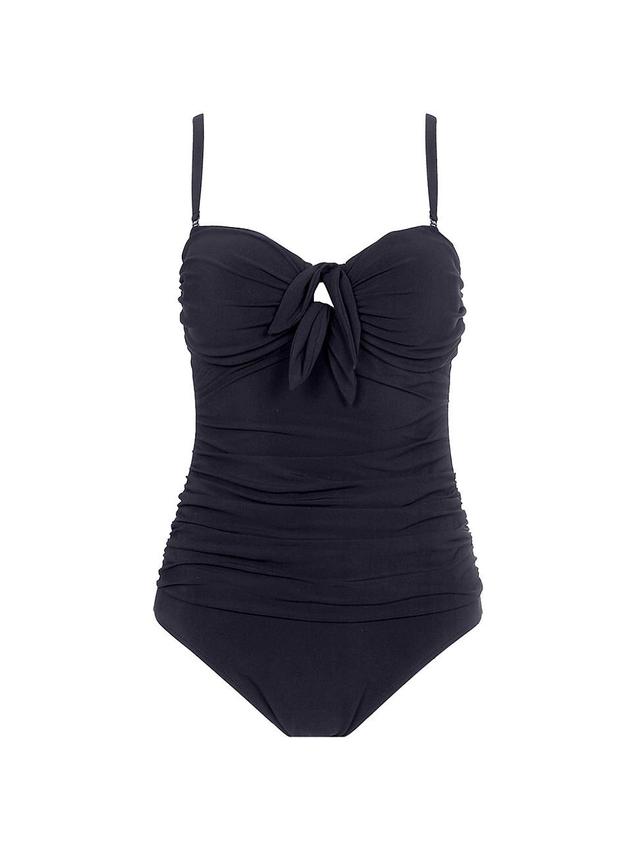 Womens Dandy Ruched Tie-Front One-Piece Swimsuit Product Image