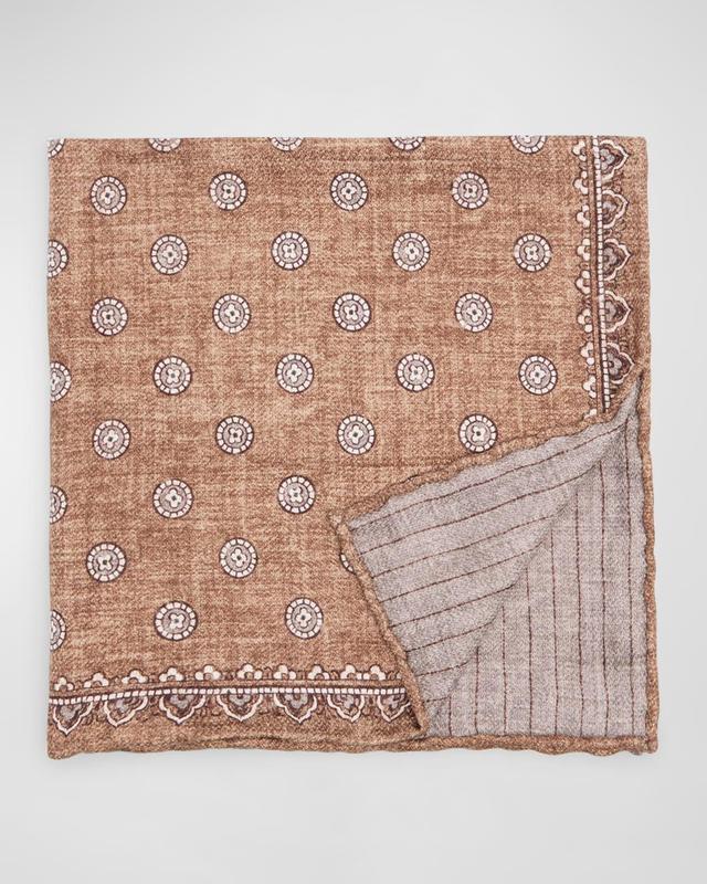 Men's Silk Geometric Pocket Square Product Image