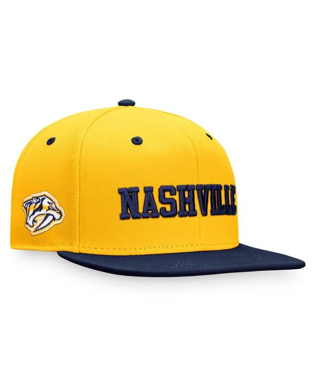 Mens Fanatics Branded Gold/Navy Nashville Predators Heritage City Two-Tone Snapback Hat Product Image