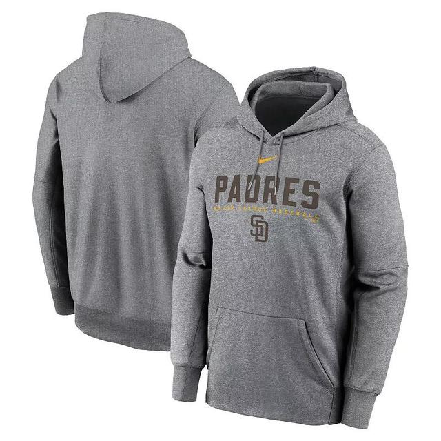 Mens Nike Heather Charcoal San Diego Padres Therma Fleece Pullover Hoodie Product Image