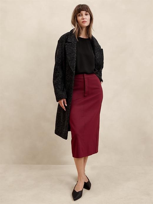 Stretch Twill Midi Pencil Skirt Product Image