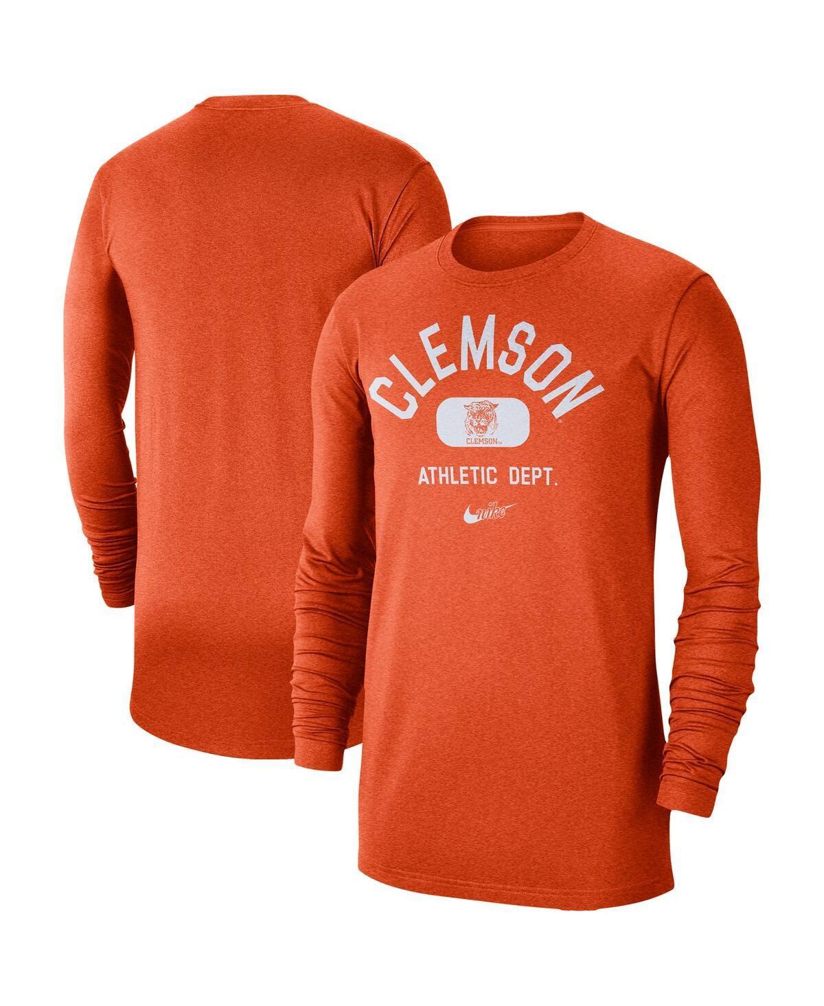 Mens Orange Clemson Tigers Textured Long Sleeve T-shirt Product Image