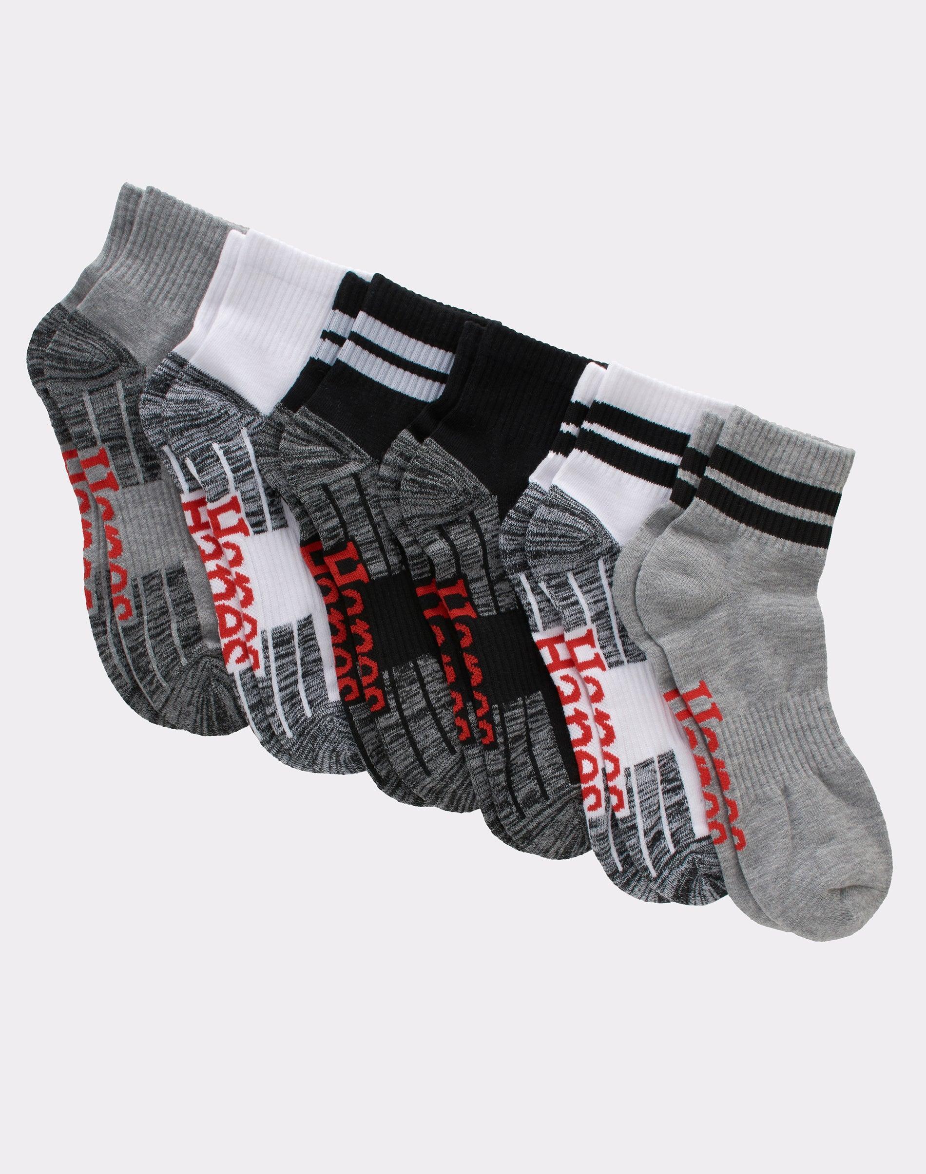 Hanes Originals Mens Ankle Socks, Moisture Wicking, 6-Pair Pack Blue Allure 6-12 Product Image