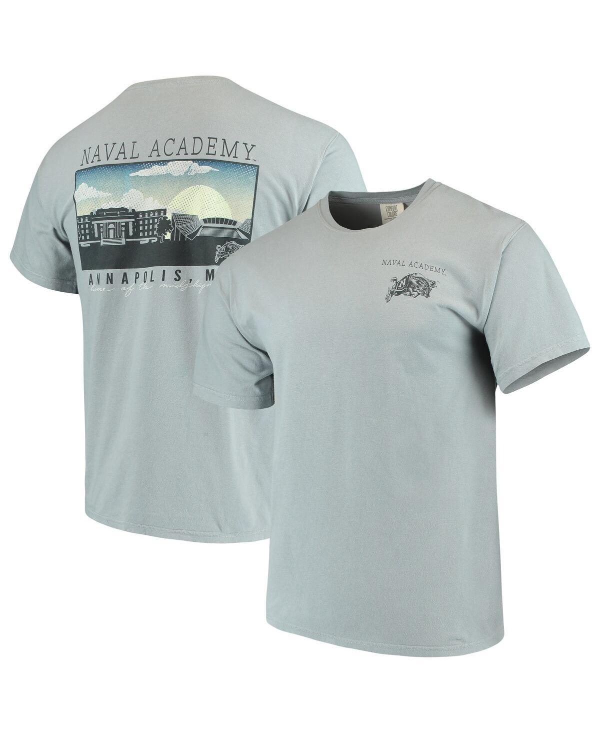 Mens Gray Navy Midshipmen Team Comfort Colors Campus Scenery T-Shirt Product Image