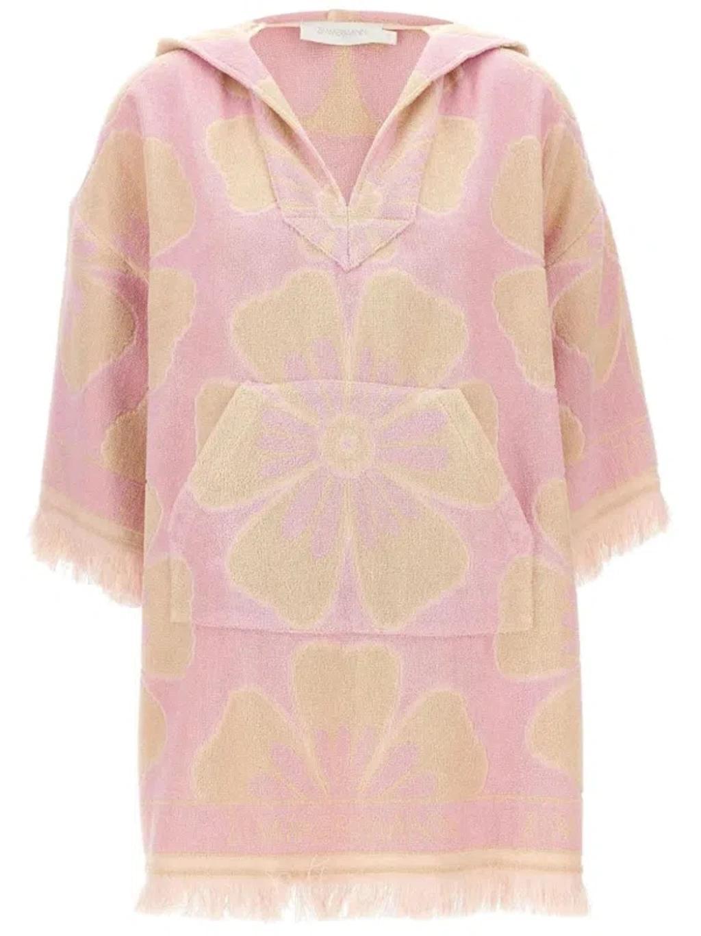 ZIMMERMANN Logo Towelling Mini Dress In Pink Product Image