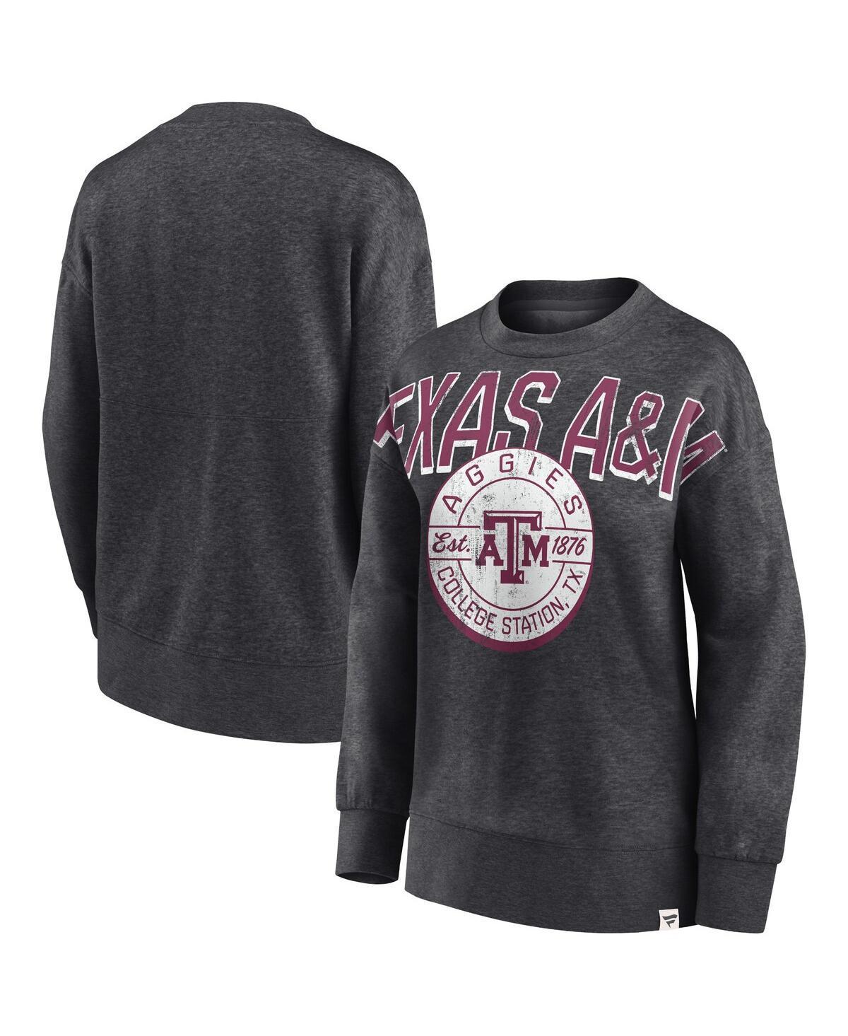 Womens Fanatics Branded Heathered Charcoal Texas A&M Aggies Jump Distribution Pullover Sweatshirt Product Image