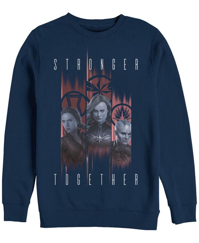 Mens Avengers Endgame Stronger Trio Pullover Blue Product Image