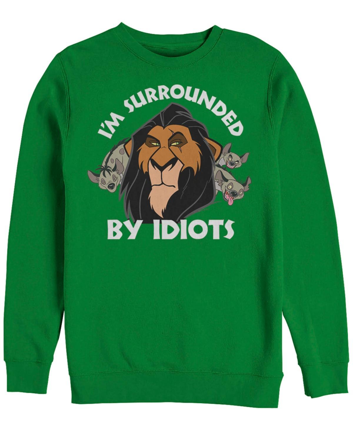 Disney Mens Lion King Scar Surrounded by Idiots, Crewneck Fleece Product Image