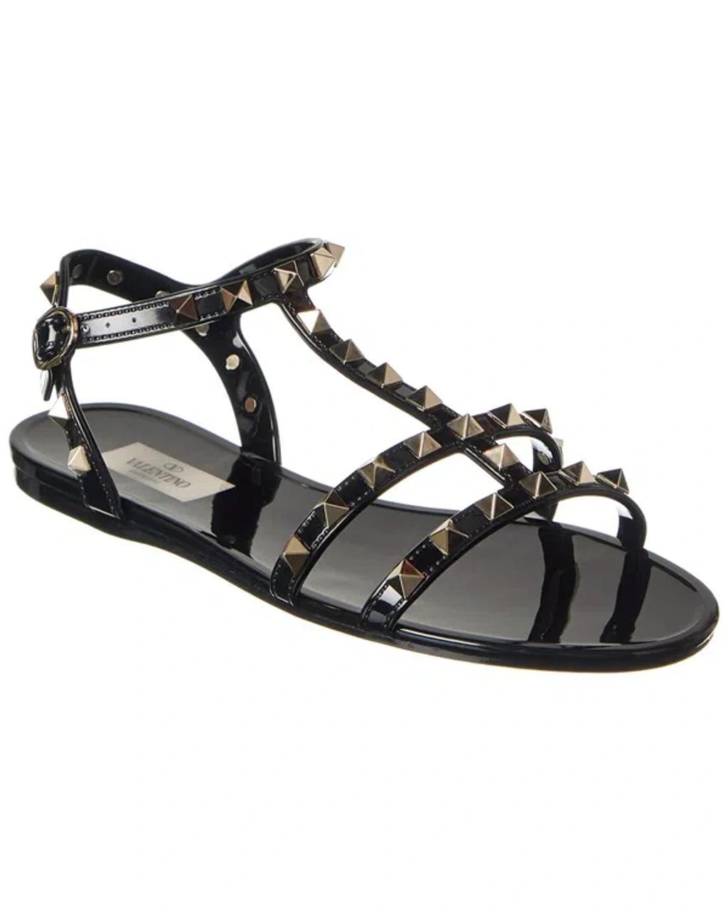 VALENTINO GARAVANI Valentino Rockstud Caged Rubber Sandal In Black Product Image