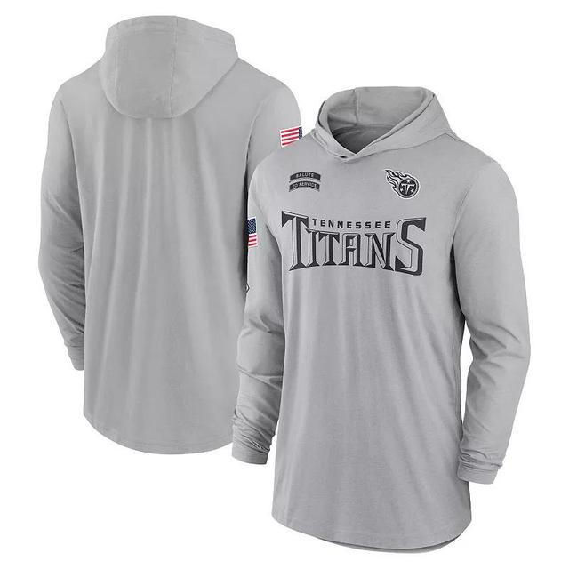 Mens Nike Gray Tennessee Titans 2024 Salute to Service Lightweight Performance Long Sleeve Hooded T-Shirt Product Image