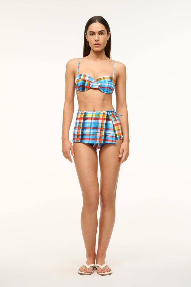 MIRA SWIM SKIRT | MADRAS PLAID Product Image