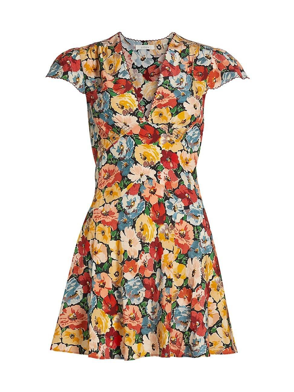 Womens Dianne Floral Silk Minidress Product Image