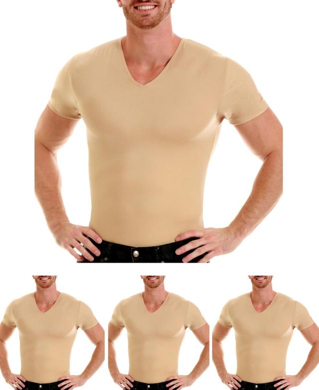 Insta Slim Mens 3 Pack Compression Short Sleeve V-Neck T-Shirts Product Image