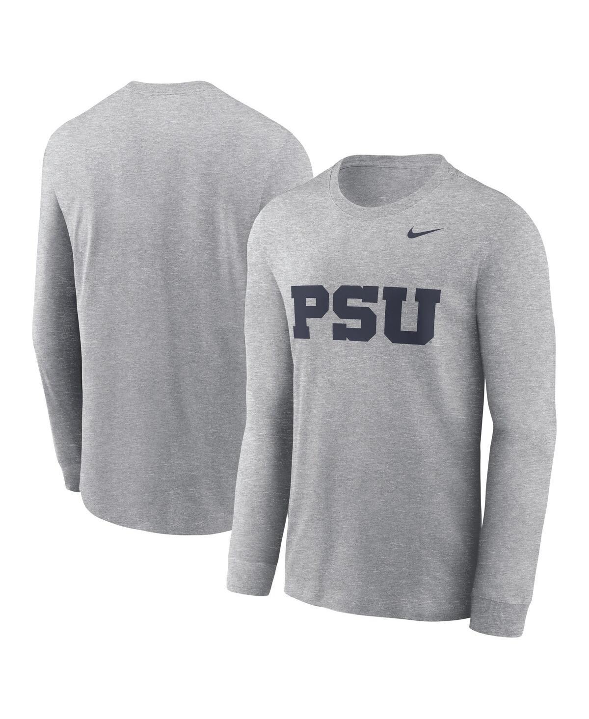 Mens Nike Heather Gray Penn State Nittany Lions Alternate Logo Long Sleeve T-Shirt Product Image