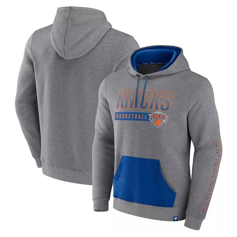 Mens Fanatics Branded Heathered Gray Phoenix Suns Off The Bench Color Block Pullover Hoodie Product Image