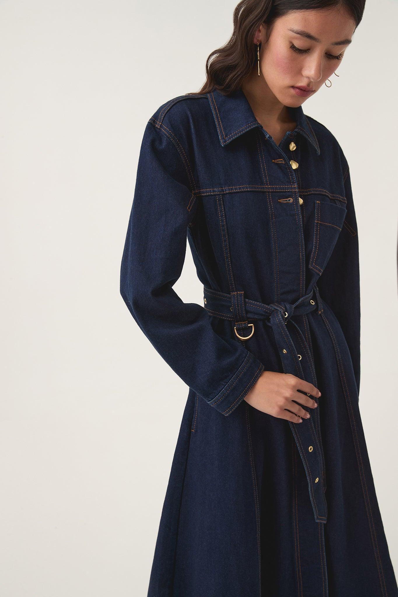 Resonance Denim Midi Dress Product Image