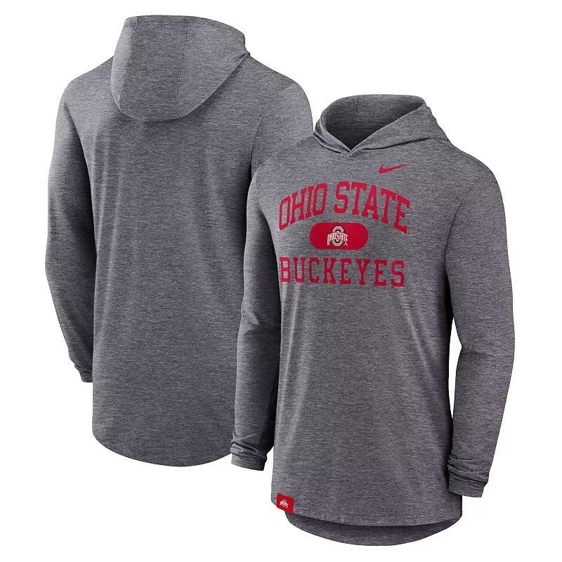 Ohio State Buckeyes Blitz Nike Men's Dri-FIT College Long-Sleeve Hooded T-Shirt Product Image