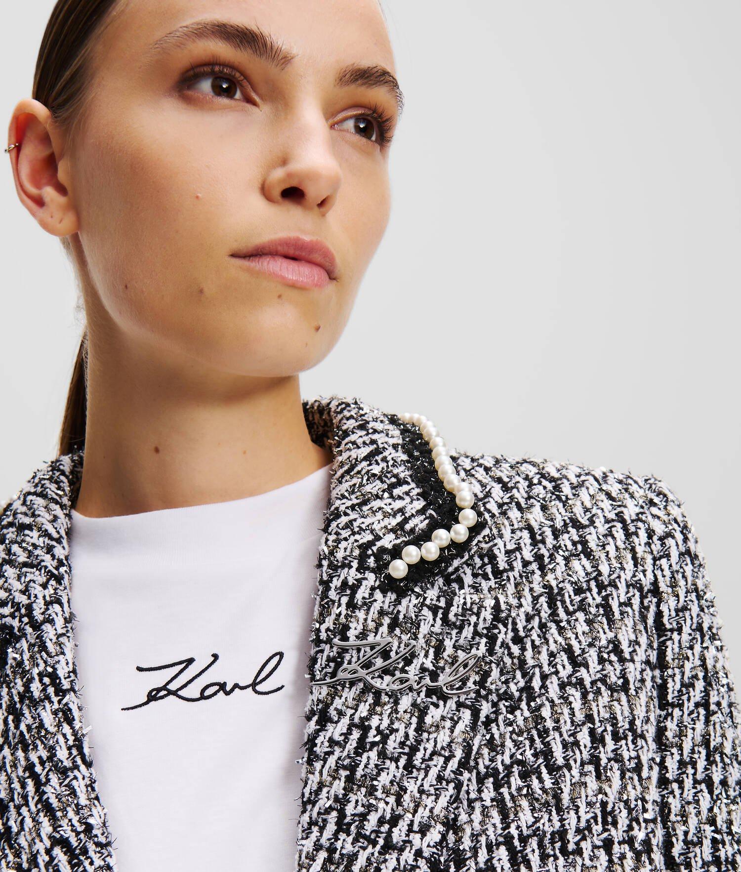 PEARL EMBELLISHED BOUCLÉ JACKET Product Image