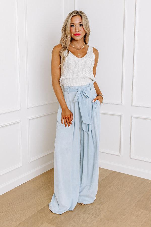 The Serena High Waist Chambray Pants in Light Wash product image