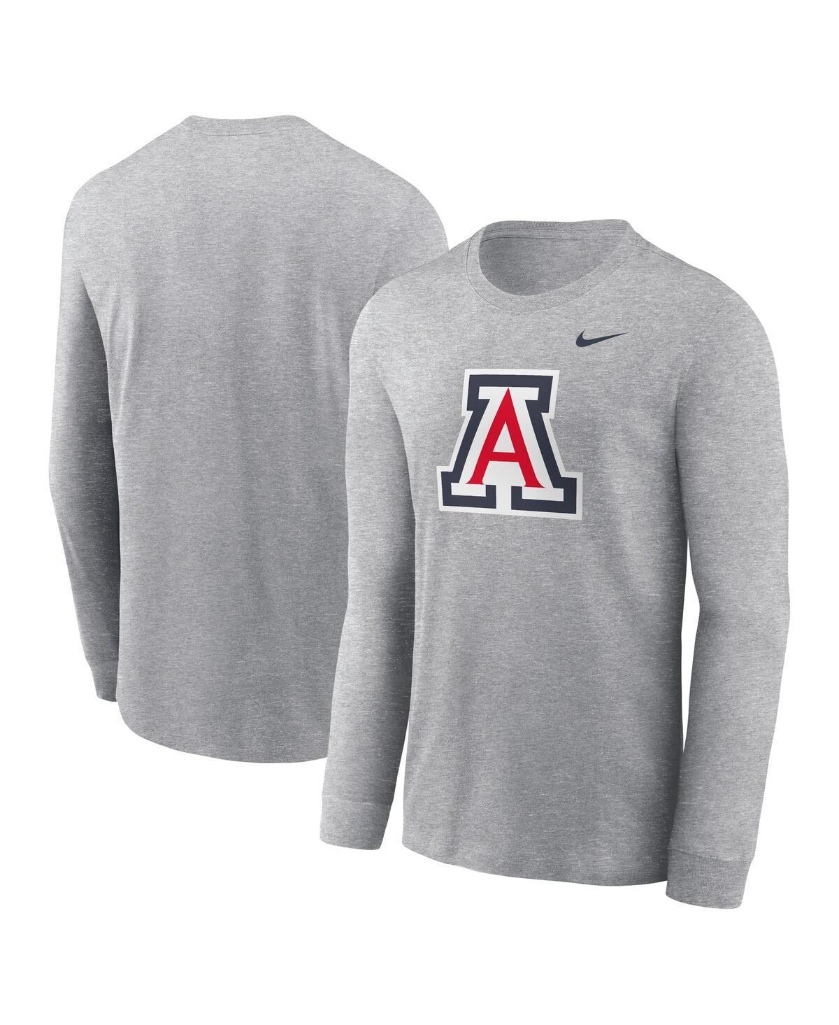 Mens Nike Heather Gray Arizona Wildcats Primary Logo Long Sleeve T-Shirt Product Image