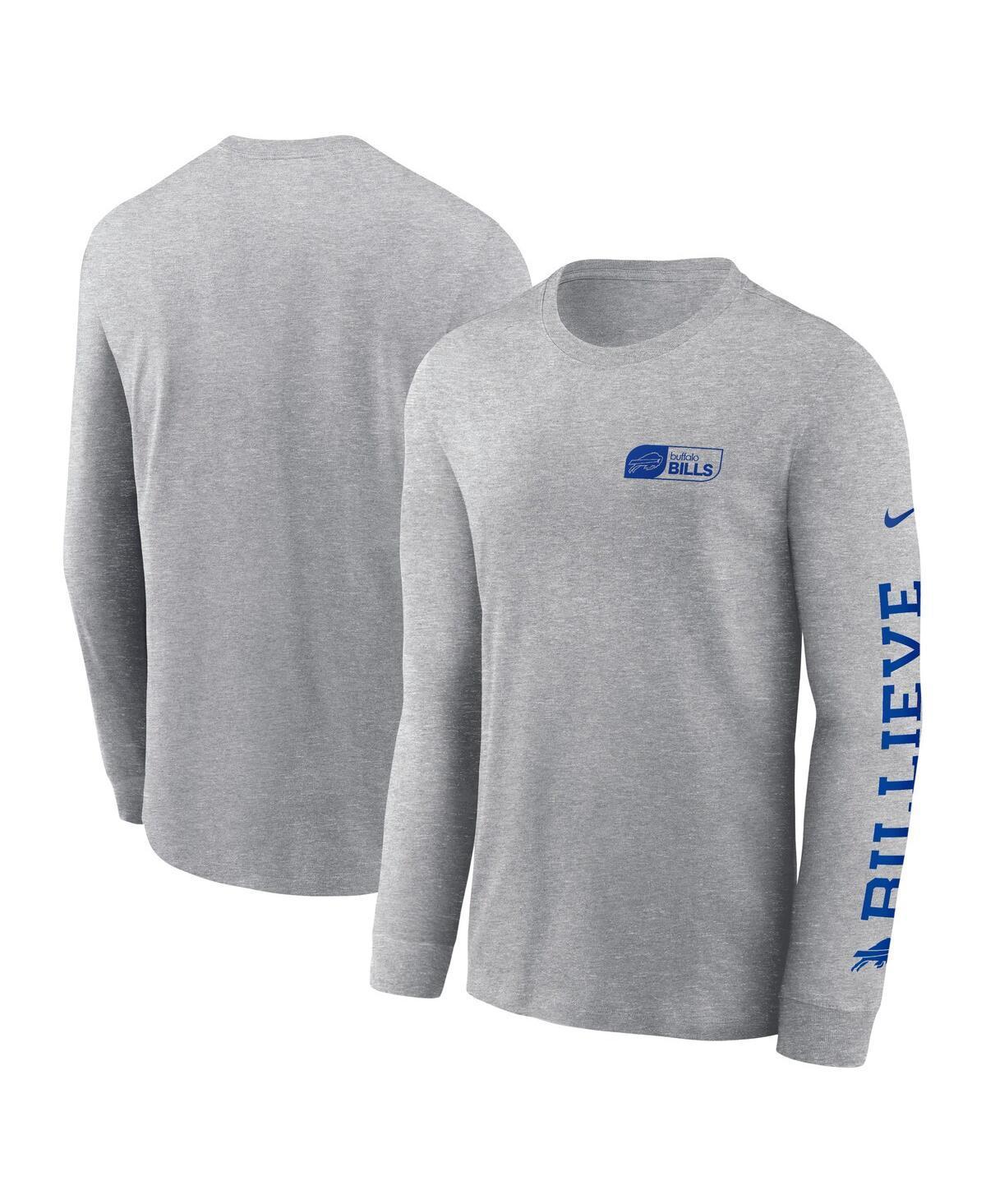 Nike Mens Heather Gray Buffalo Bills All Out Long Sleeve T-Shirt Product Image