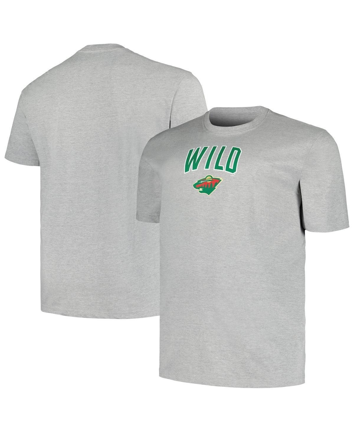 Mens Profile Heather Gray Minnesota Wild Big & Tall Arch Over Logo T-Shirt Product Image